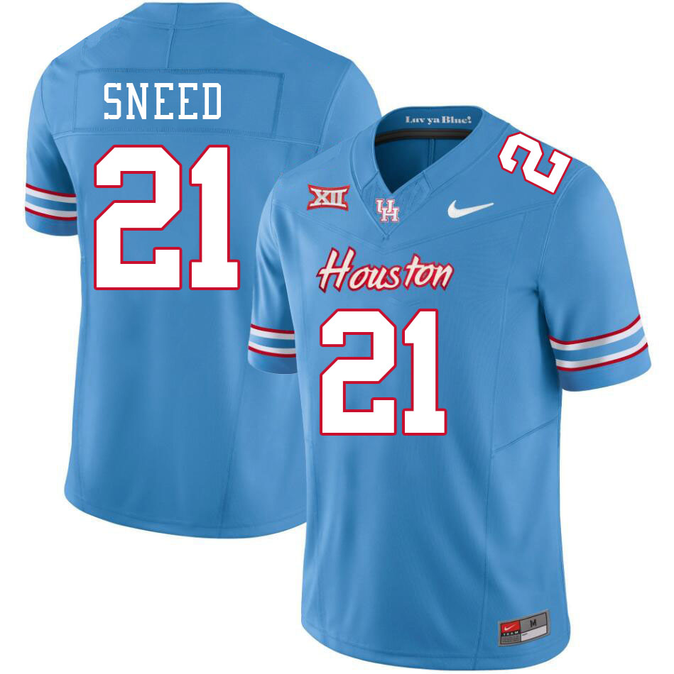 Houston Cougars #21 Stacy Sneed College Football Jerseys Stitched Sale-Oilers